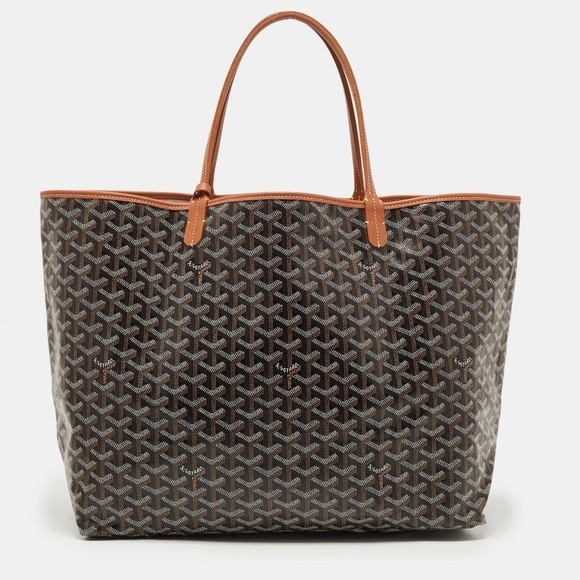 GOYARD Brown ine Coated Canvas and Leather Coeur Saint Louis GM Tote - Picture 4 of 8